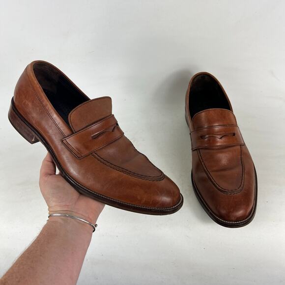 Cole Haan Warner Grand Penny Loafers Men's 10 Brown Tan Leather Slip-On C11444 - Picture 1 of 10